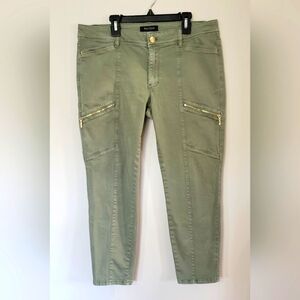 White House Black Market Olive Green Skinny Crop Pants
